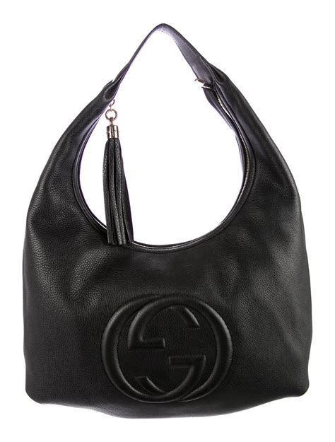 gucci hobo black leather bag|gucci hobo bags outlet.